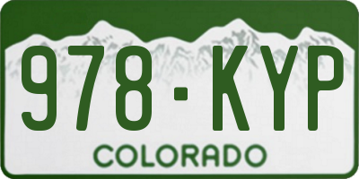 CO license plate 978KYP