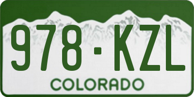 CO license plate 978KZL