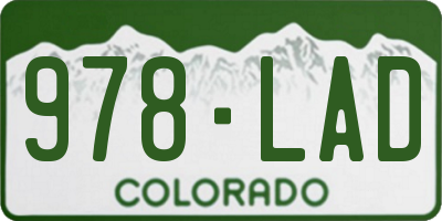 CO license plate 978LAD