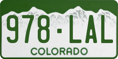 CO license plate 978LAL