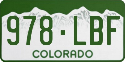 CO license plate 978LBF