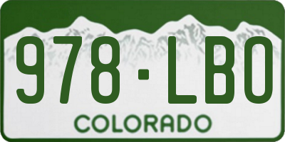 CO license plate 978LBO