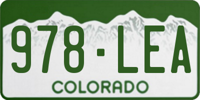 CO license plate 978LEA