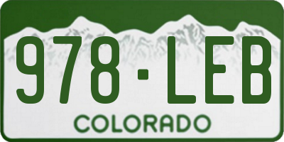 CO license plate 978LEB