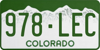 CO license plate 978LEC