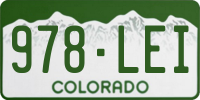 CO license plate 978LEI
