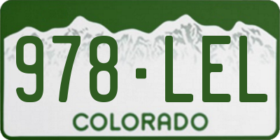 CO license plate 978LEL