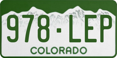 CO license plate 978LEP