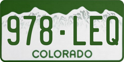 CO license plate 978LEQ