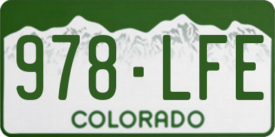 CO license plate 978LFE