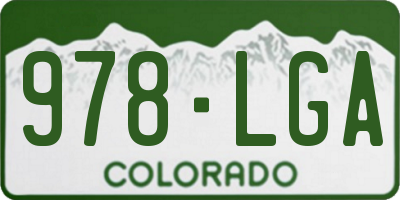 CO license plate 978LGA