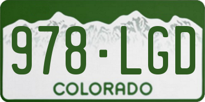 CO license plate 978LGD