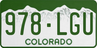 CO license plate 978LGU