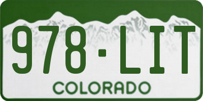 CO license plate 978LIT