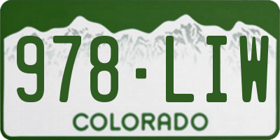 CO license plate 978LIW