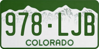 CO license plate 978LJB