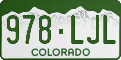 CO license plate 978LJL
