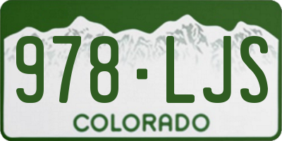 CO license plate 978LJS