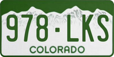 CO license plate 978LKS