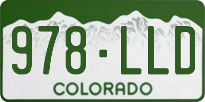 CO license plate 978LLD