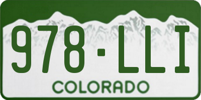CO license plate 978LLI