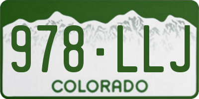 CO license plate 978LLJ