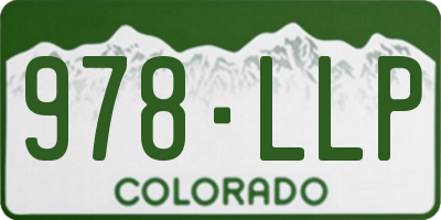 CO license plate 978LLP