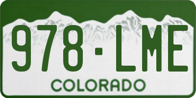 CO license plate 978LME