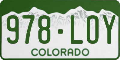 CO license plate 978LOY