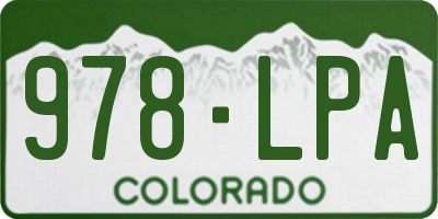 CO license plate 978LPA