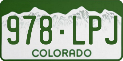 CO license plate 978LPJ
