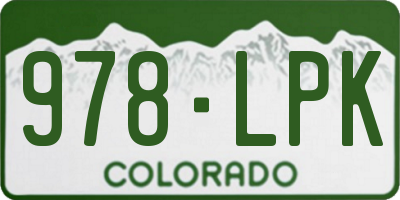 CO license plate 978LPK