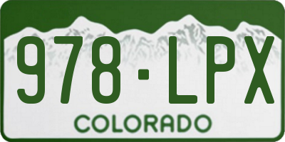CO license plate 978LPX