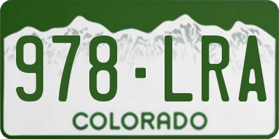 CO license plate 978LRA