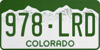 CO license plate 978LRD