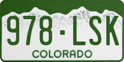 CO license plate 978LSK