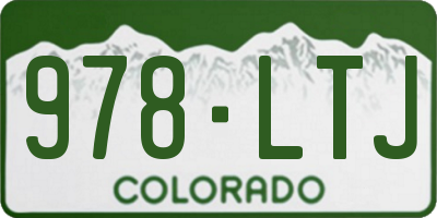 CO license plate 978LTJ