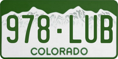 CO license plate 978LUB
