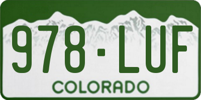 CO license plate 978LUF