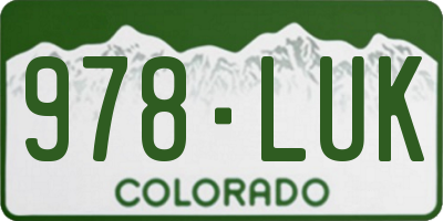CO license plate 978LUK