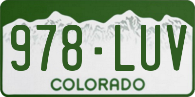 CO license plate 978LUV