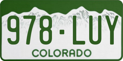 CO license plate 978LUY