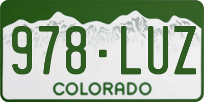 CO license plate 978LUZ