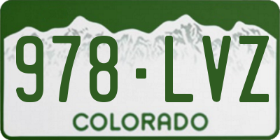 CO license plate 978LVZ