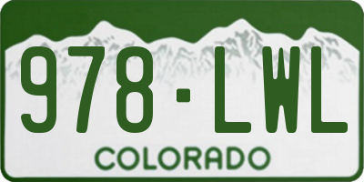 CO license plate 978LWL