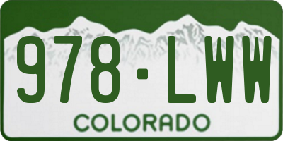 CO license plate 978LWW