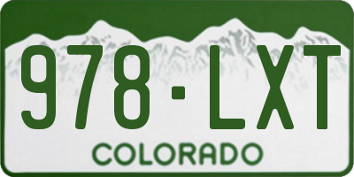 CO license plate 978LXT