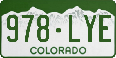 CO license plate 978LYE