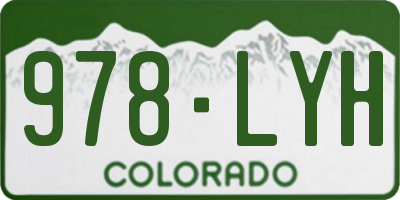 CO license plate 978LYH