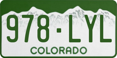 CO license plate 978LYL